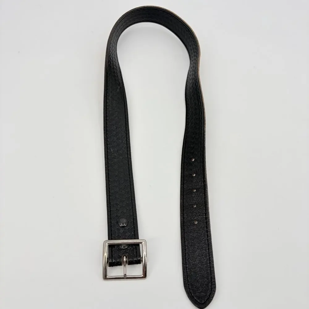 Safrariland Basketweave Leather Mens Belt Sz 36 Police Brass Buckle Model 51